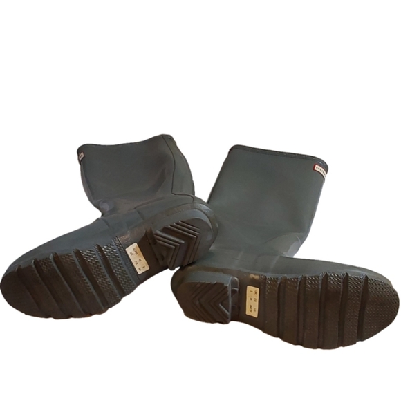 HUNTER ORIGINAL TALL RUBBER RAIN BOOTS IN GLOSSY- GRAY W23616- SIZE 6M - Picture 3 of 9